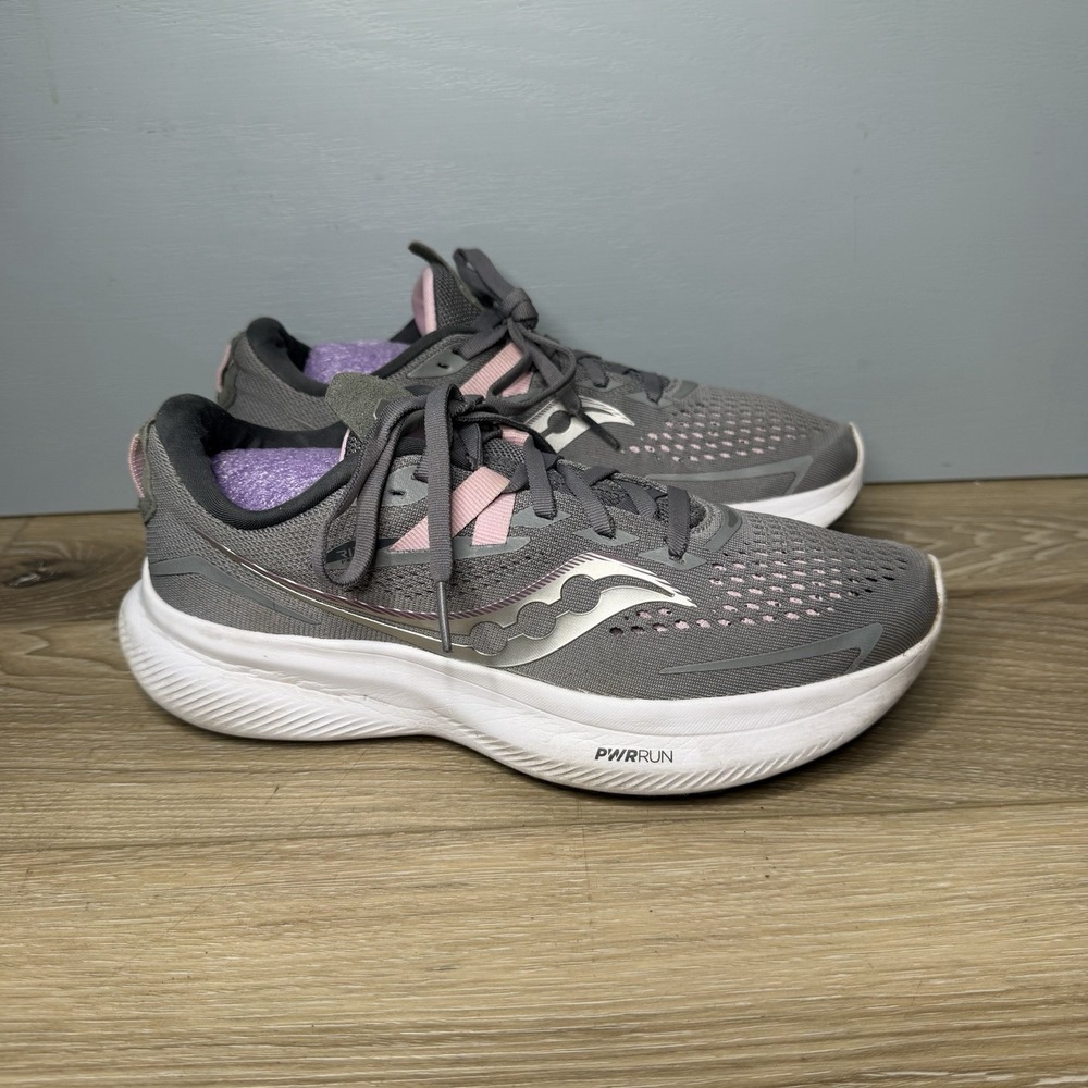 Saucony Ride 15 Womens Running Shoes Alloy Quartz Gray Sneaker Size 8 S10729-15